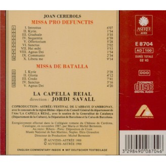 CEREROLS - Savall - Missa pro defunctis